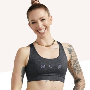 Heathered Open Back Bra size M